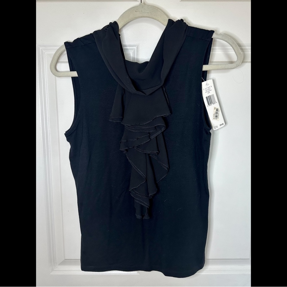 Ralph Lauren Black Ruffle Blouse